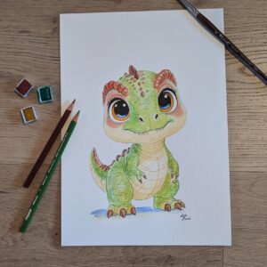 Dessin original bebe t-rex