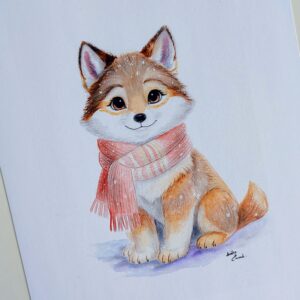 Impression loup sous la neige